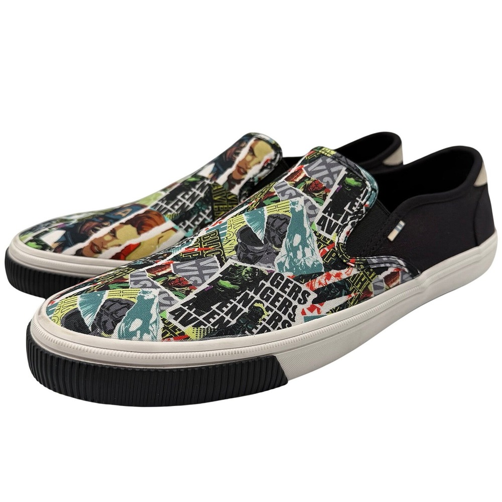 Marvel x TOMS TRVL LITE Avengers Comic Print Slip On Sneakers Mens 12